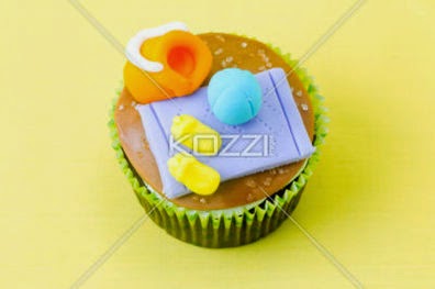 Top View Of Cupcake With Decorative Miniature