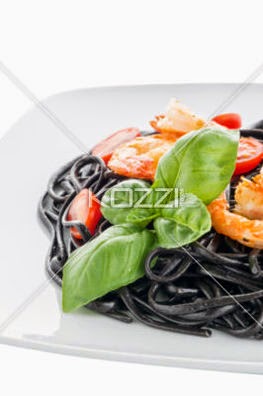 Black Spaghetti With Shrimps